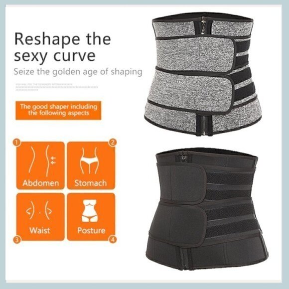 Grey Waist Trainer, Reshape, Burn Fat, Get Sexy Curves, Use Daily, Posture help - Picture 10 of 11